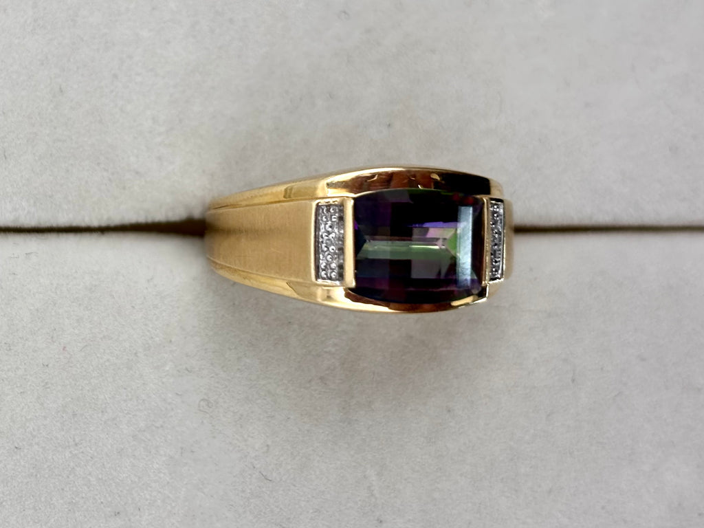 14K Yellow Gold Purple Green Gemstone Ring | Empire Jewelry and Loan