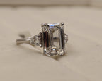 Platinum Emerald Cut Diamond Three-Stone Ring