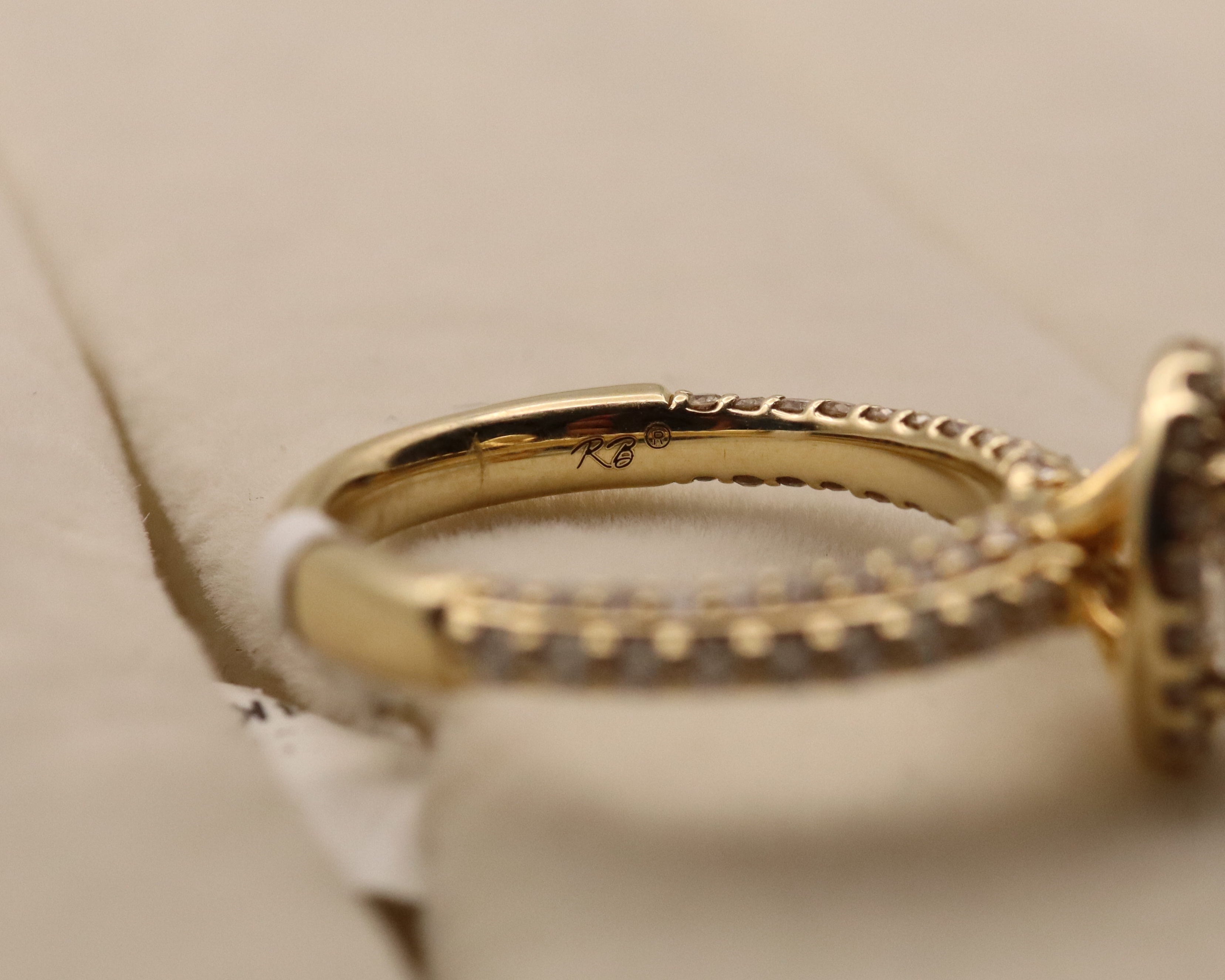 14k Yellow Gold Oval Diamond Halo Ring