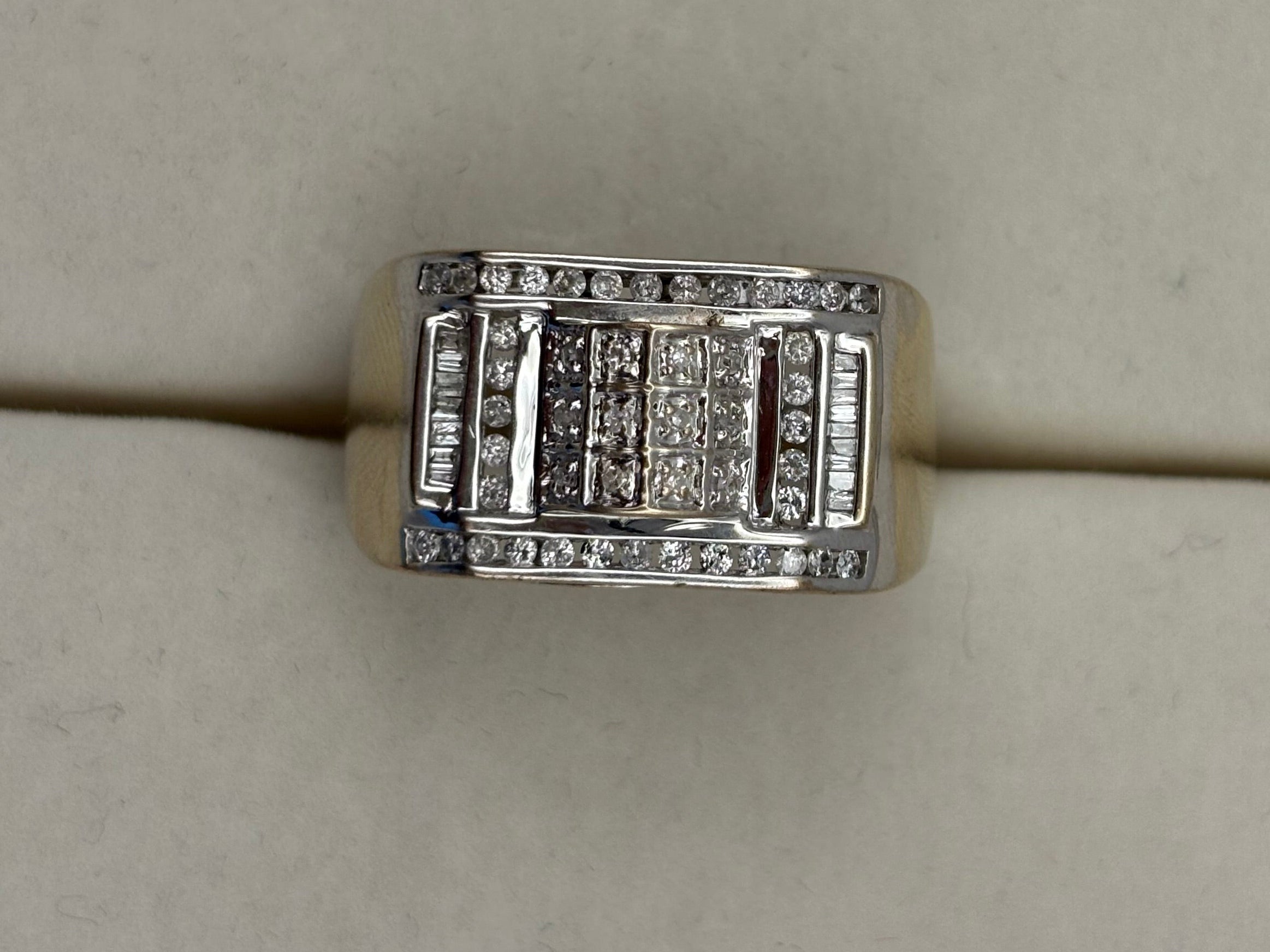 14K White Gold Diamond Statement Ring