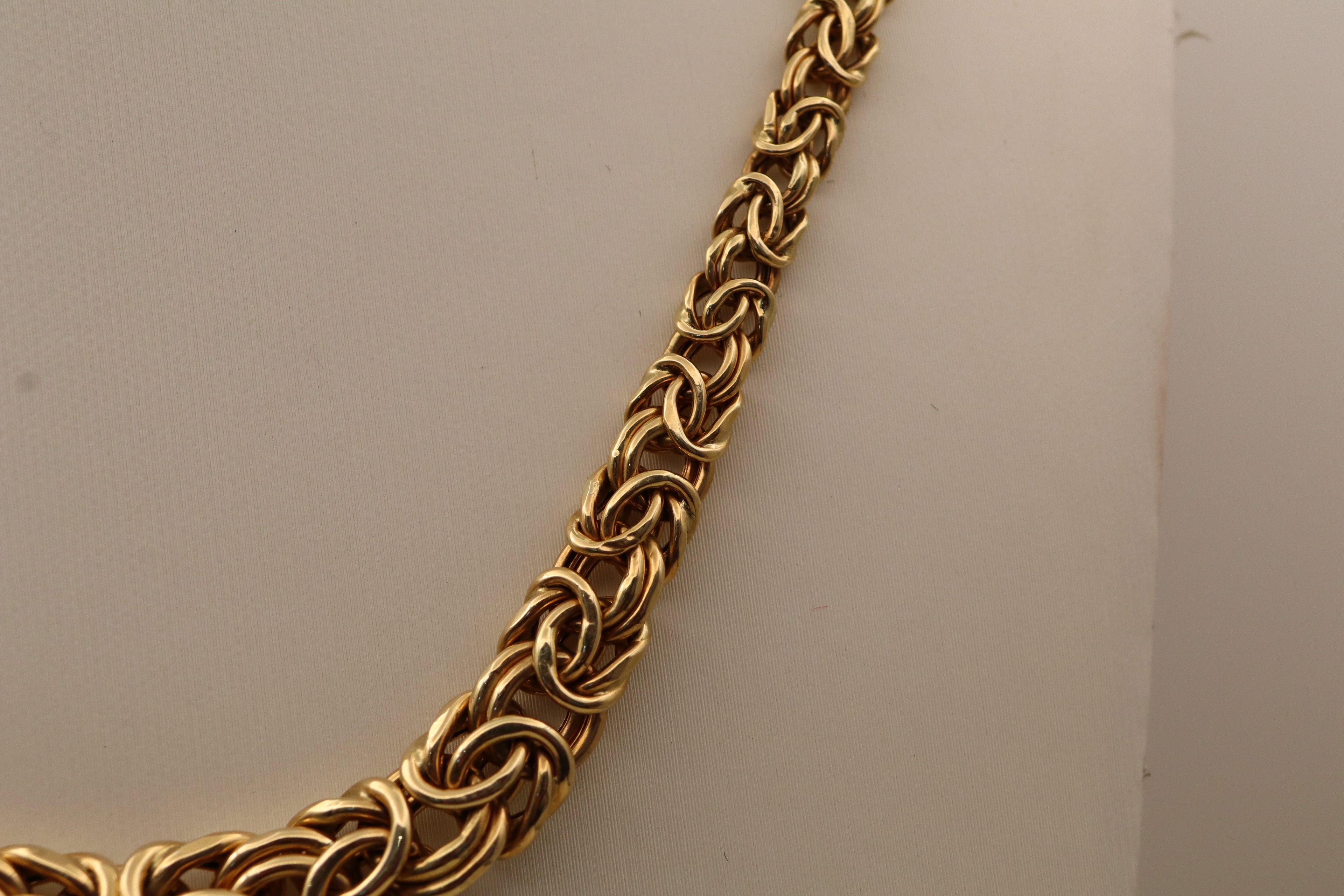 14k Yellow Gold Byzantine Chain