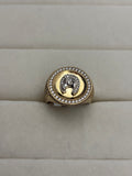 10K Gold Diamond Horse Medallion Ring