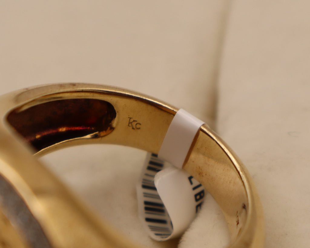 10k Yellow Gold Liberty Coin Diamond Ring