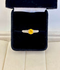 Platinum 950 Yellow Stone Solitaire Ring