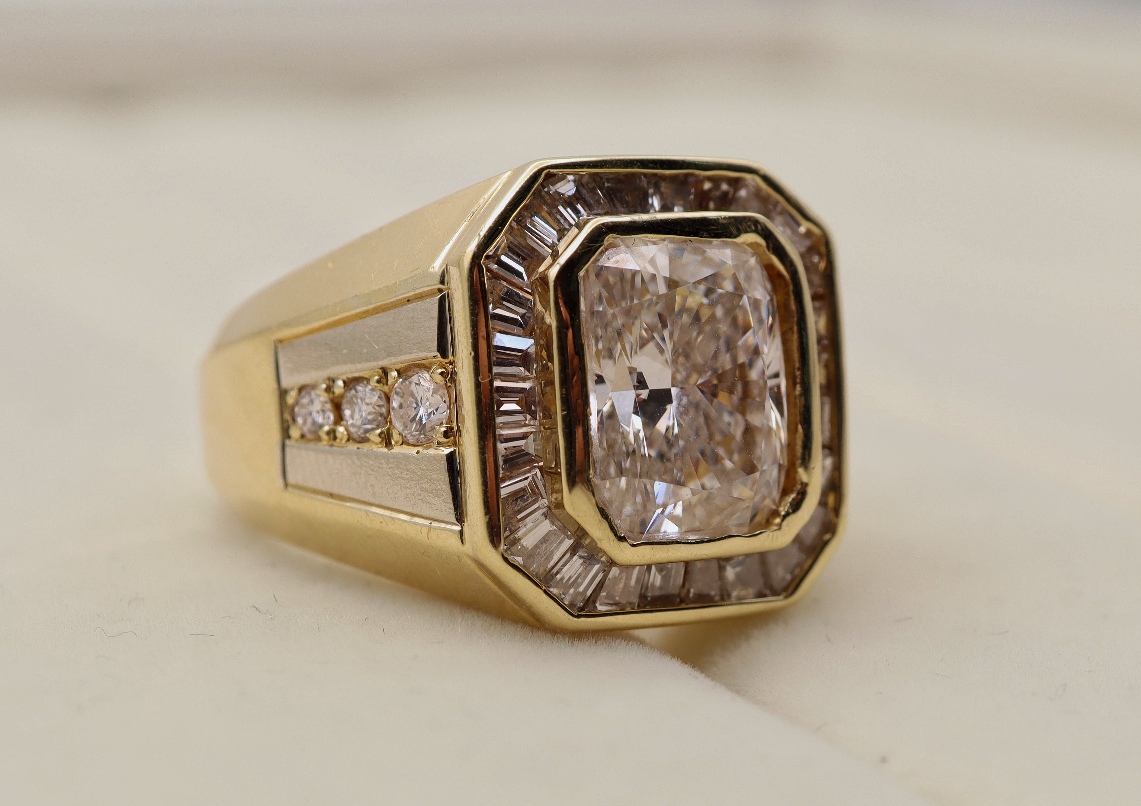 18k Yellow Gold Cushion Lab Diamond Halo Ring