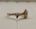 14k Yellow Gold Oval Diamond Halo Ring