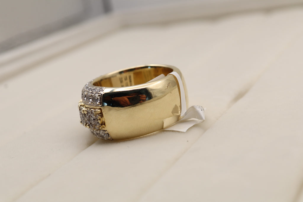 14k Yellow Gold Cluster Diamond Ring