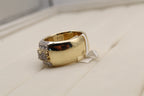 14k Yellow Gold Cluster Diamond Ring