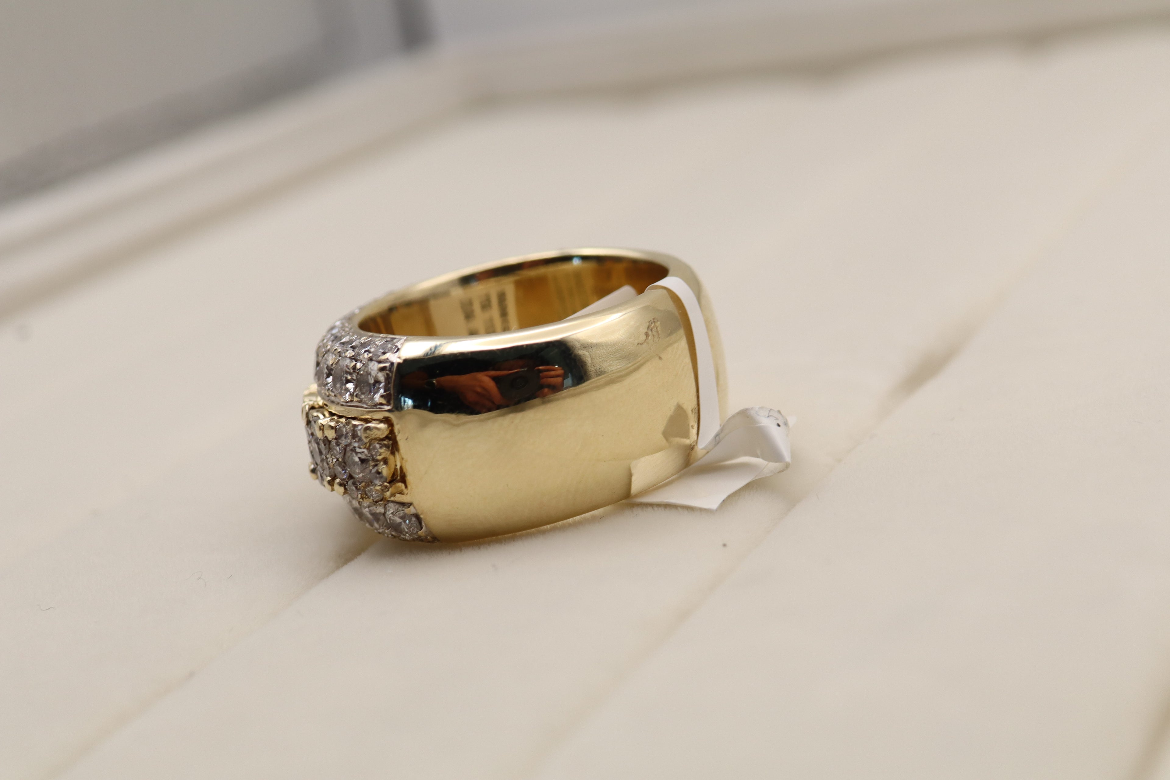 14k Yellow Gold Cluster Diamond Ring
