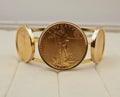 American Gold Eagle Coin Cuff Bracelet in 14k Yellow Gold