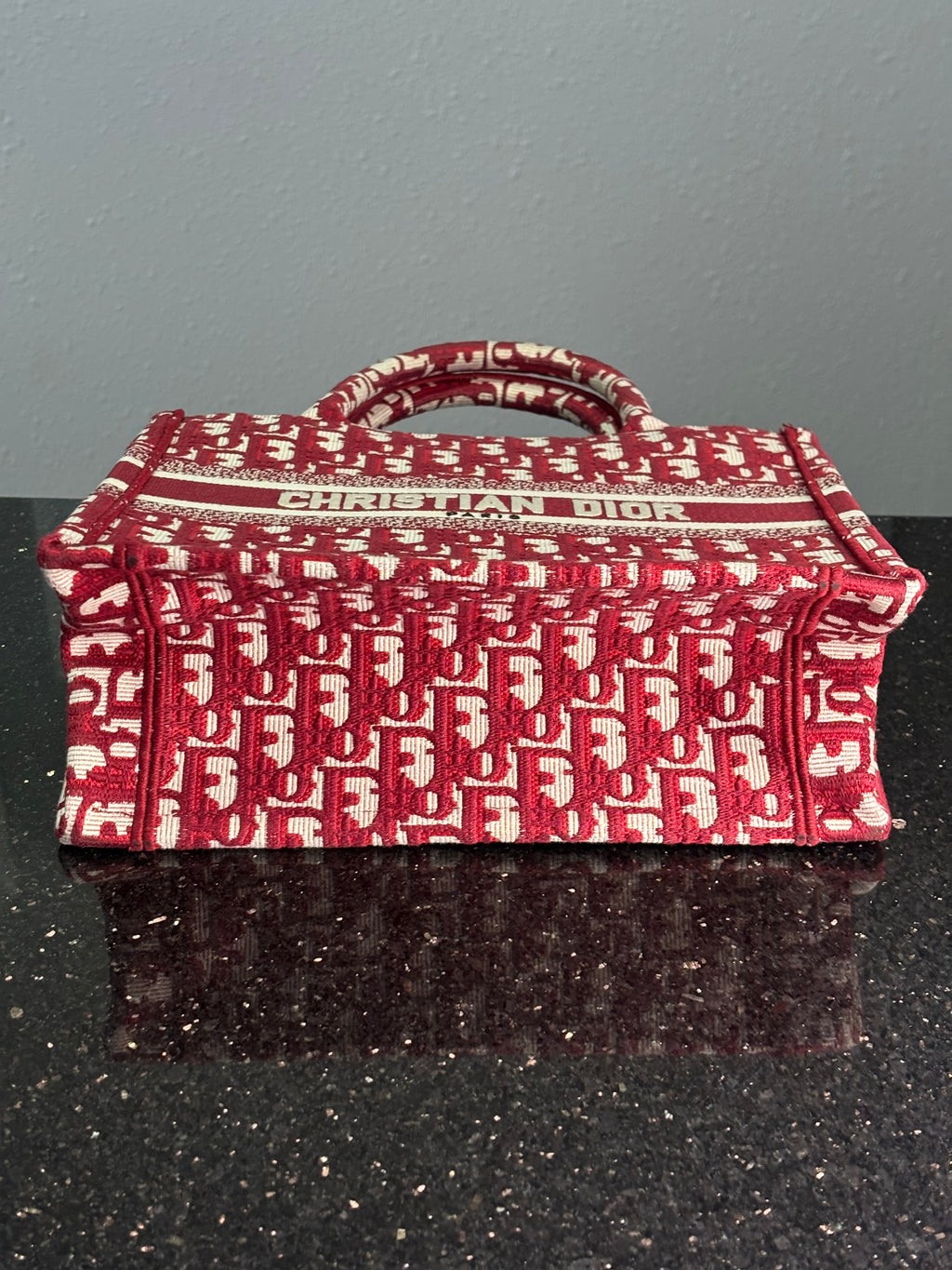 Christian Dior Small Book Tote Red Oblique Canvas