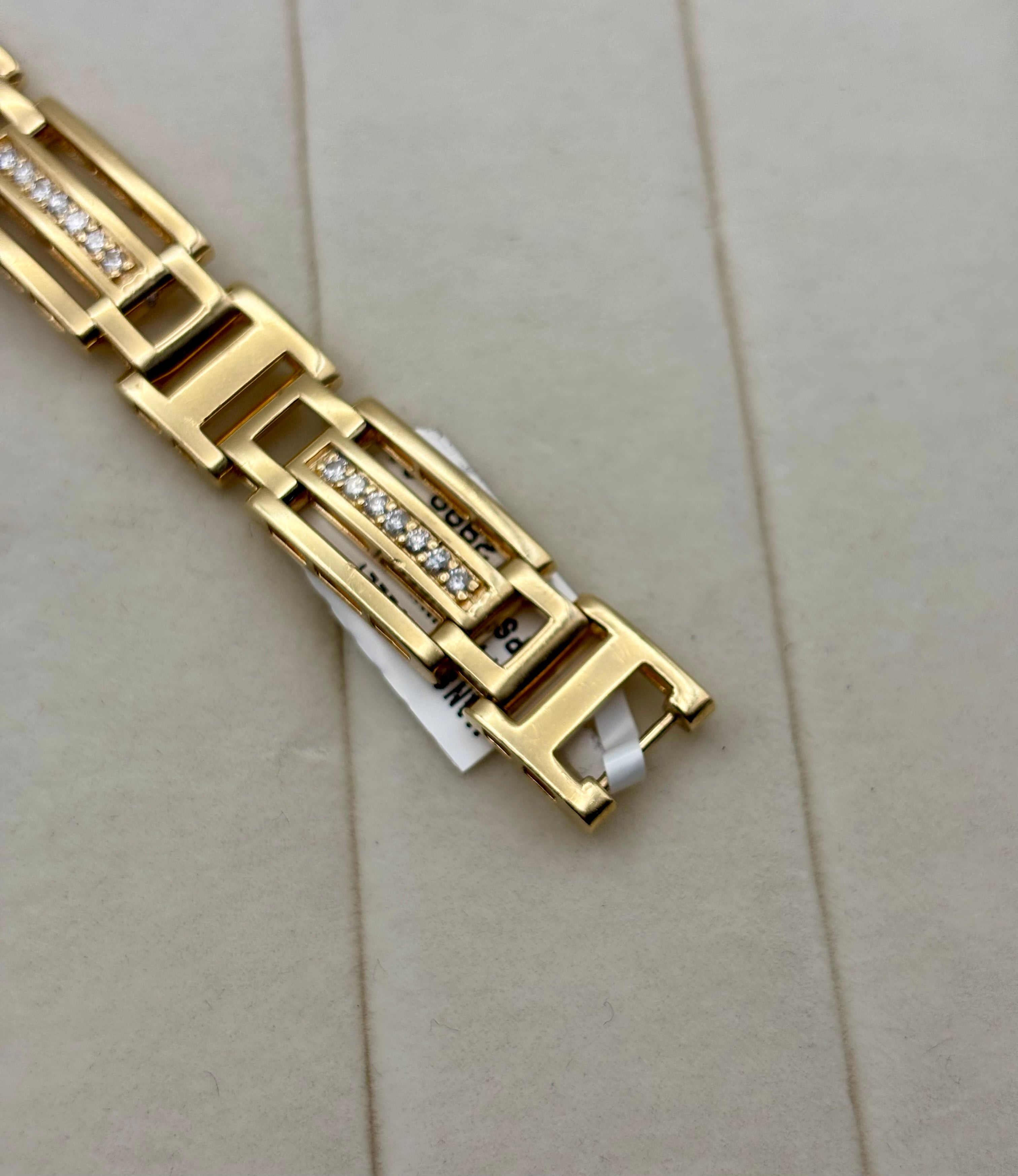 14k Yellow Gold Men's Diamond Link Bracelet