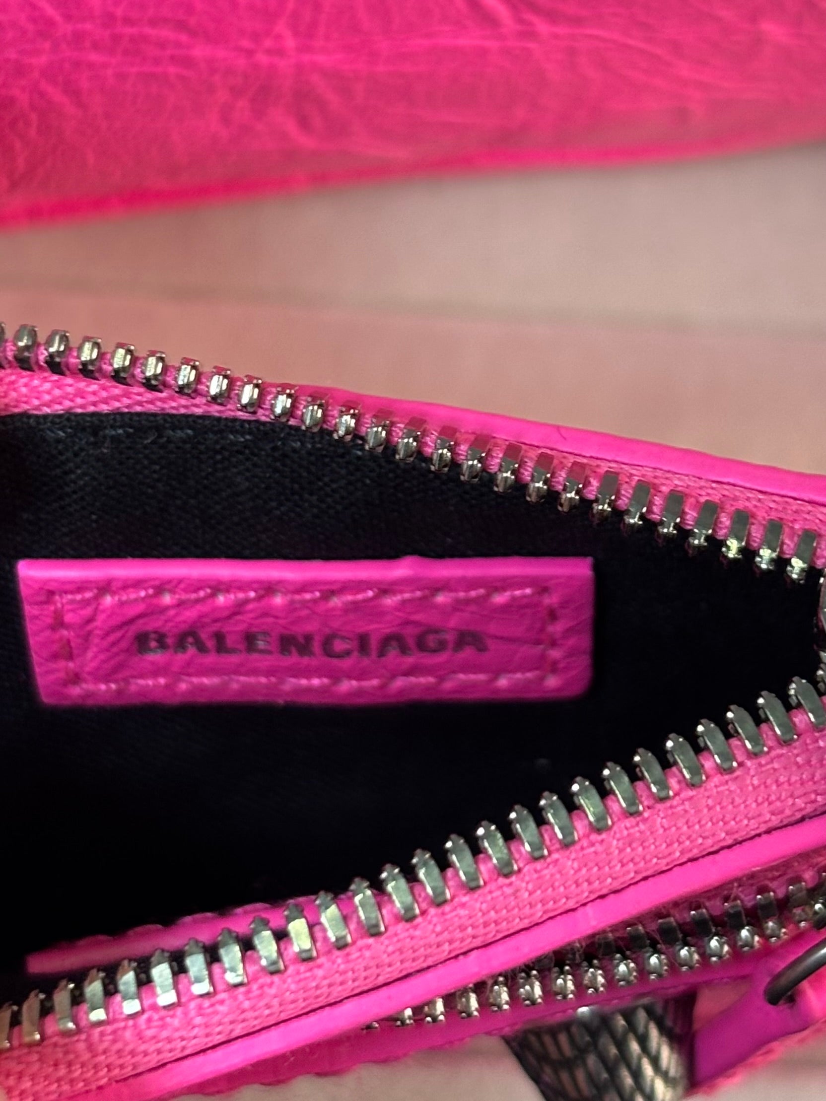 Balenciaga Le Cagole XS Shoulder Bag in Hot Pink Arena Lambskin