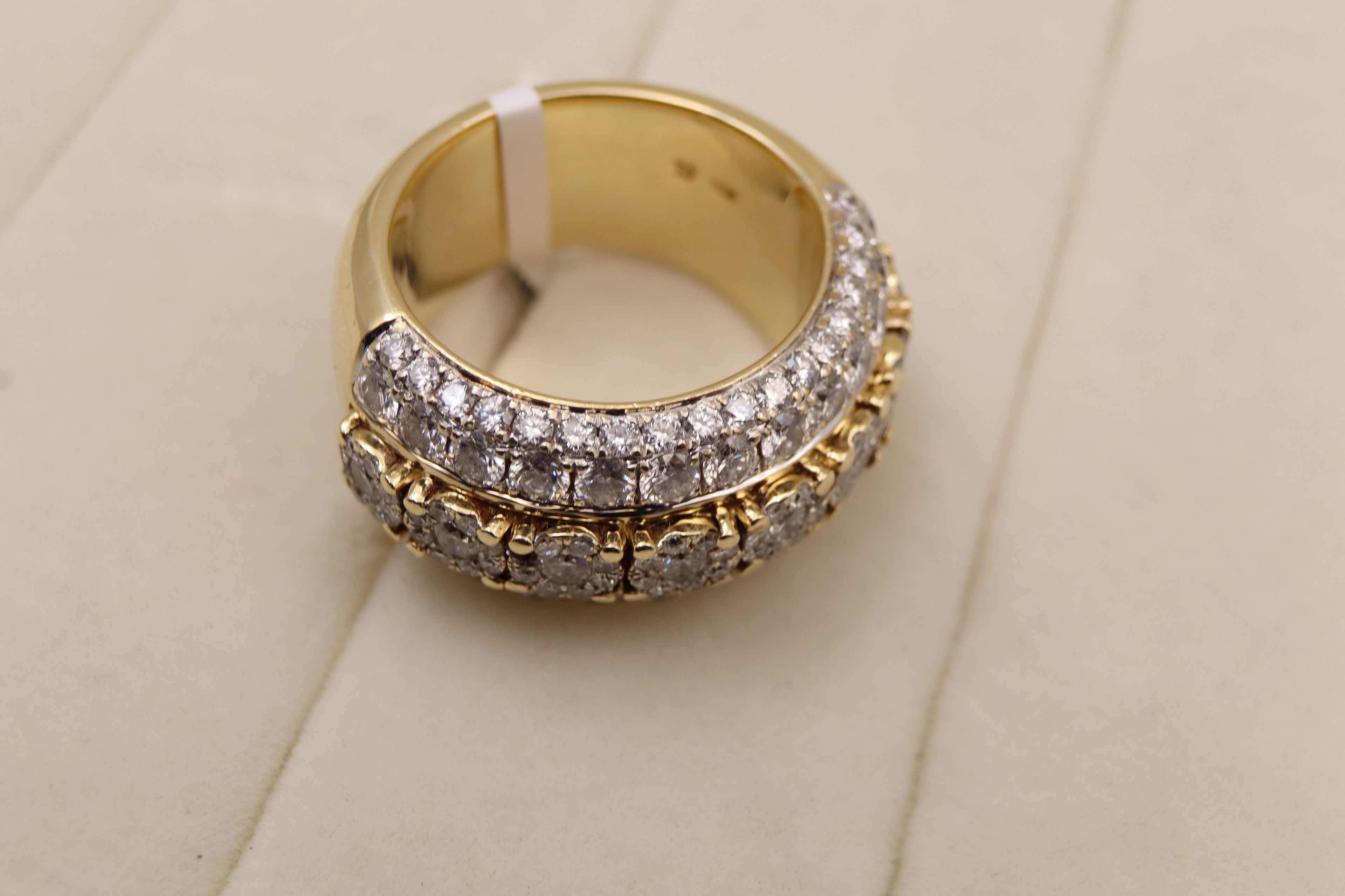 14k Yellow Gold Cluster Diamond Ring
