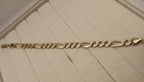 14k Yellow Gold Mens Figaro Link Bracelet