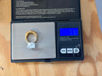 14K Yellow Gold Diamond Blue Stone Fancy Ring