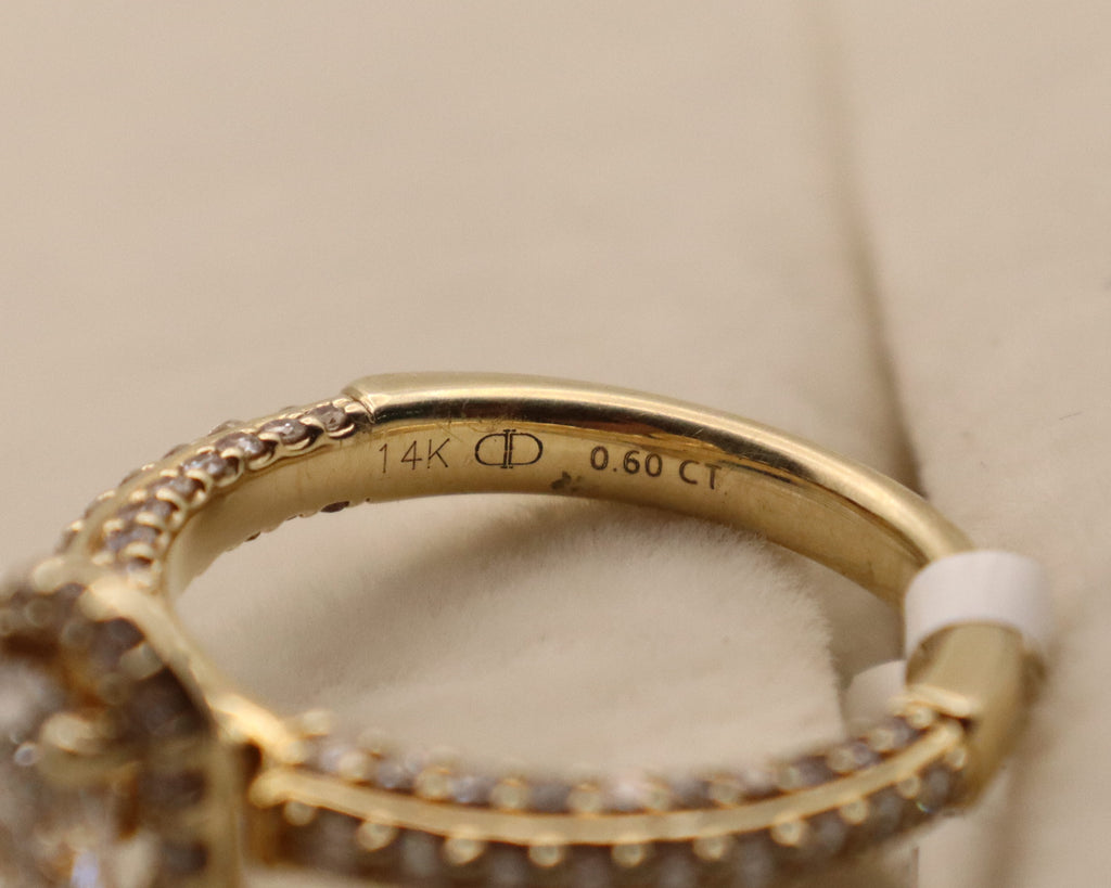 14k Yellow Gold Oval Diamond Halo Ring