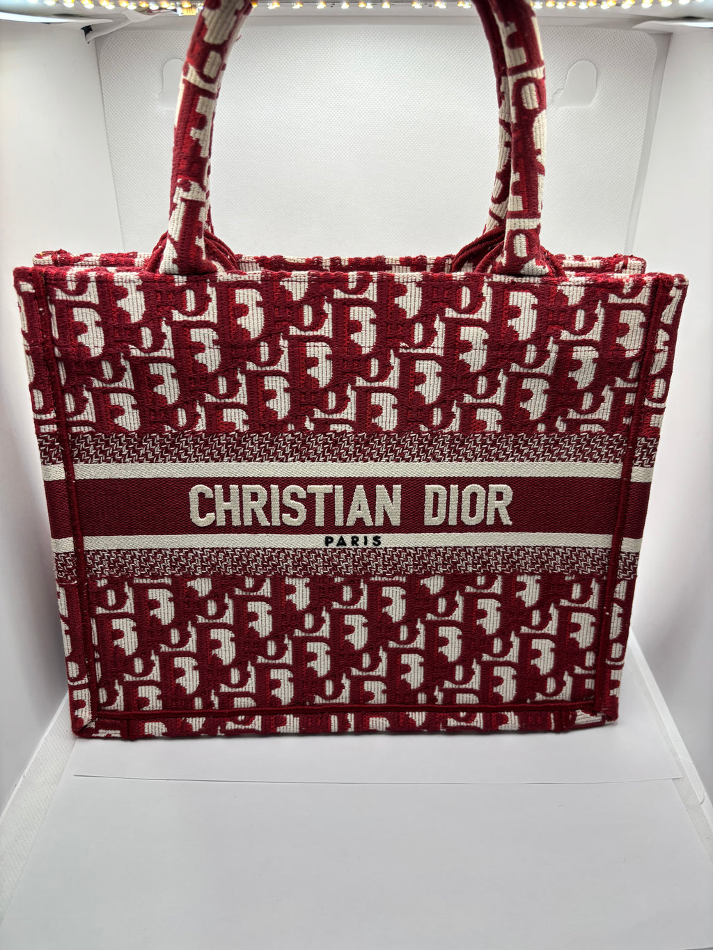 Christian Dior Small Book Tote Red Oblique Canvas