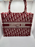Christian Dior Small Book Tote Red Oblique Canvas