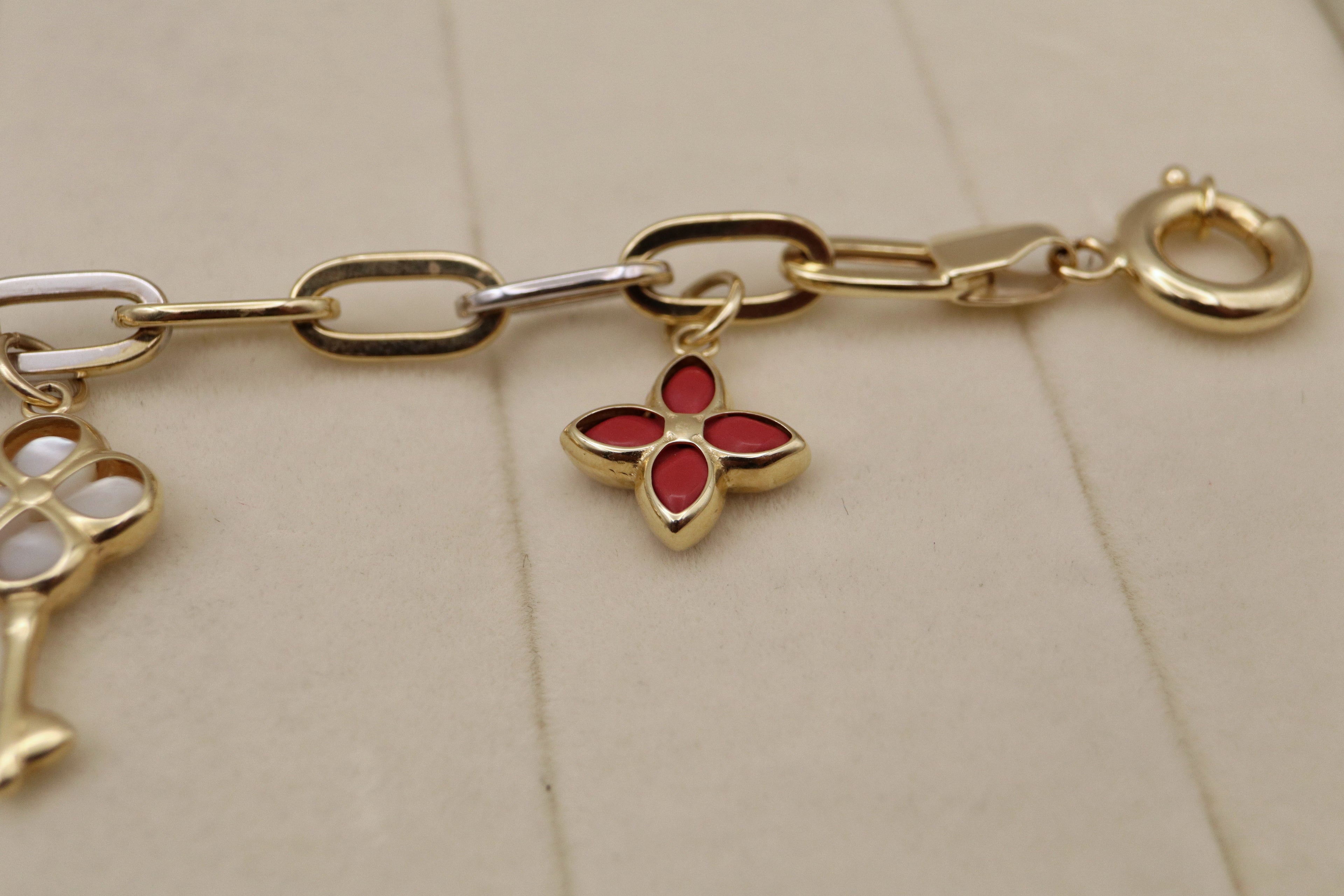 14k Yellow Gold Charm Bracelet