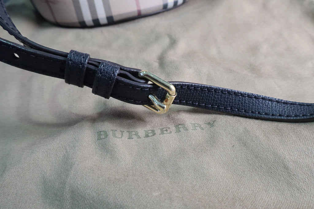 Burberry Haymarket Check Coated Canvas Lorne Bucket Bag - Beige/Brown