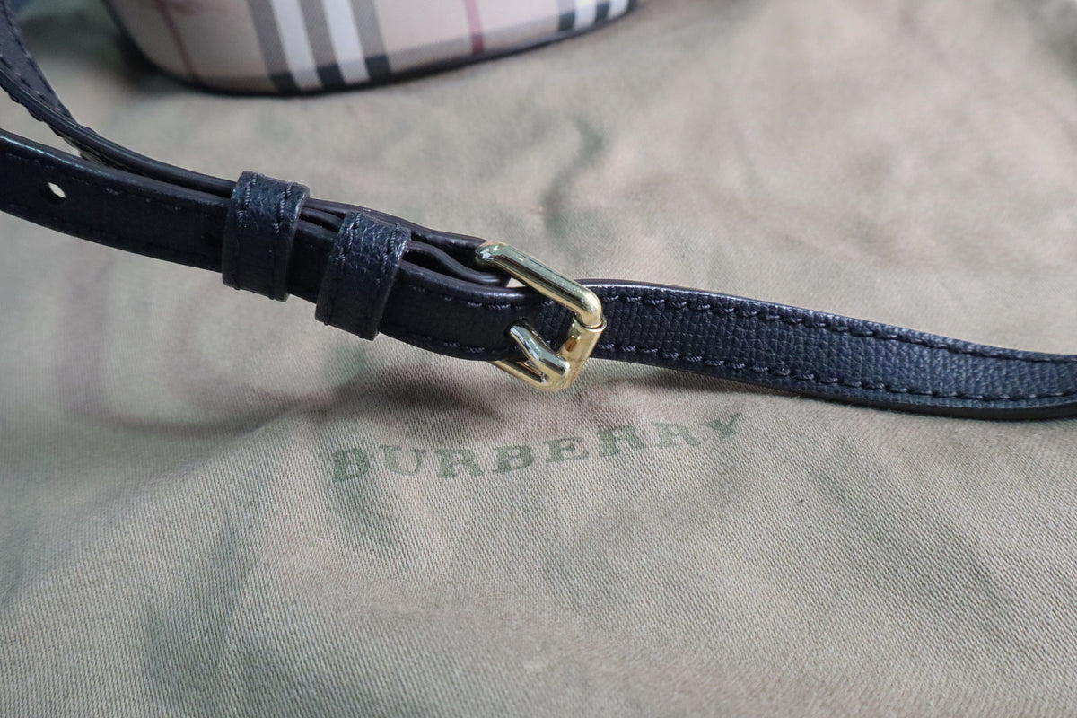 Burberry Haymarket Check Coated Canvas Lorne Bucket Bag - Beige/Brown