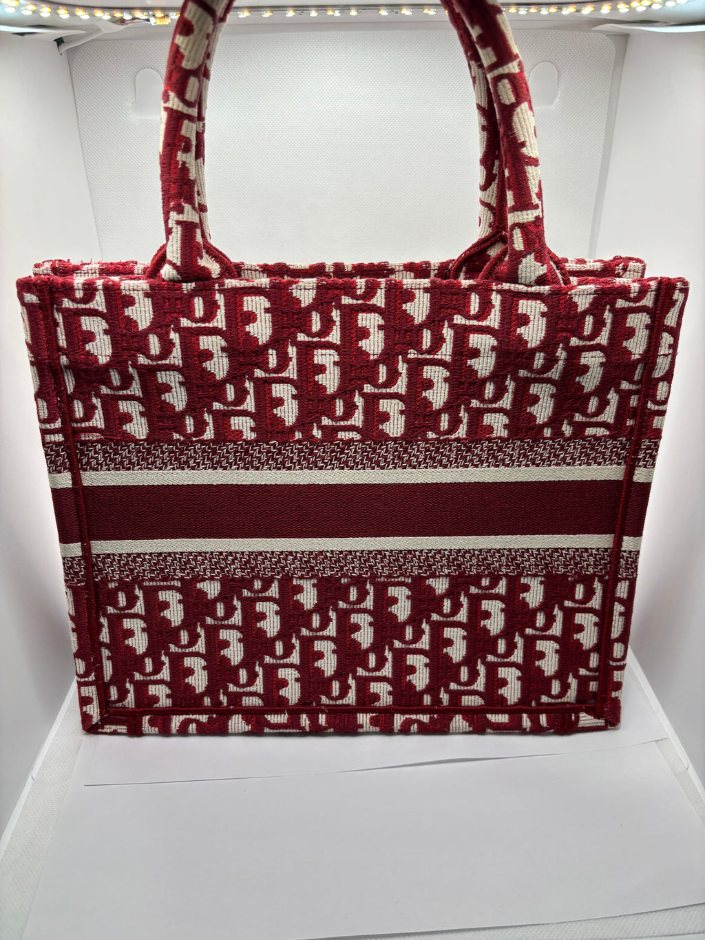 Christian Dior Small Book Tote Red Oblique Canvas
