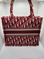 Christian Dior Small Book Tote Red Oblique Canvas