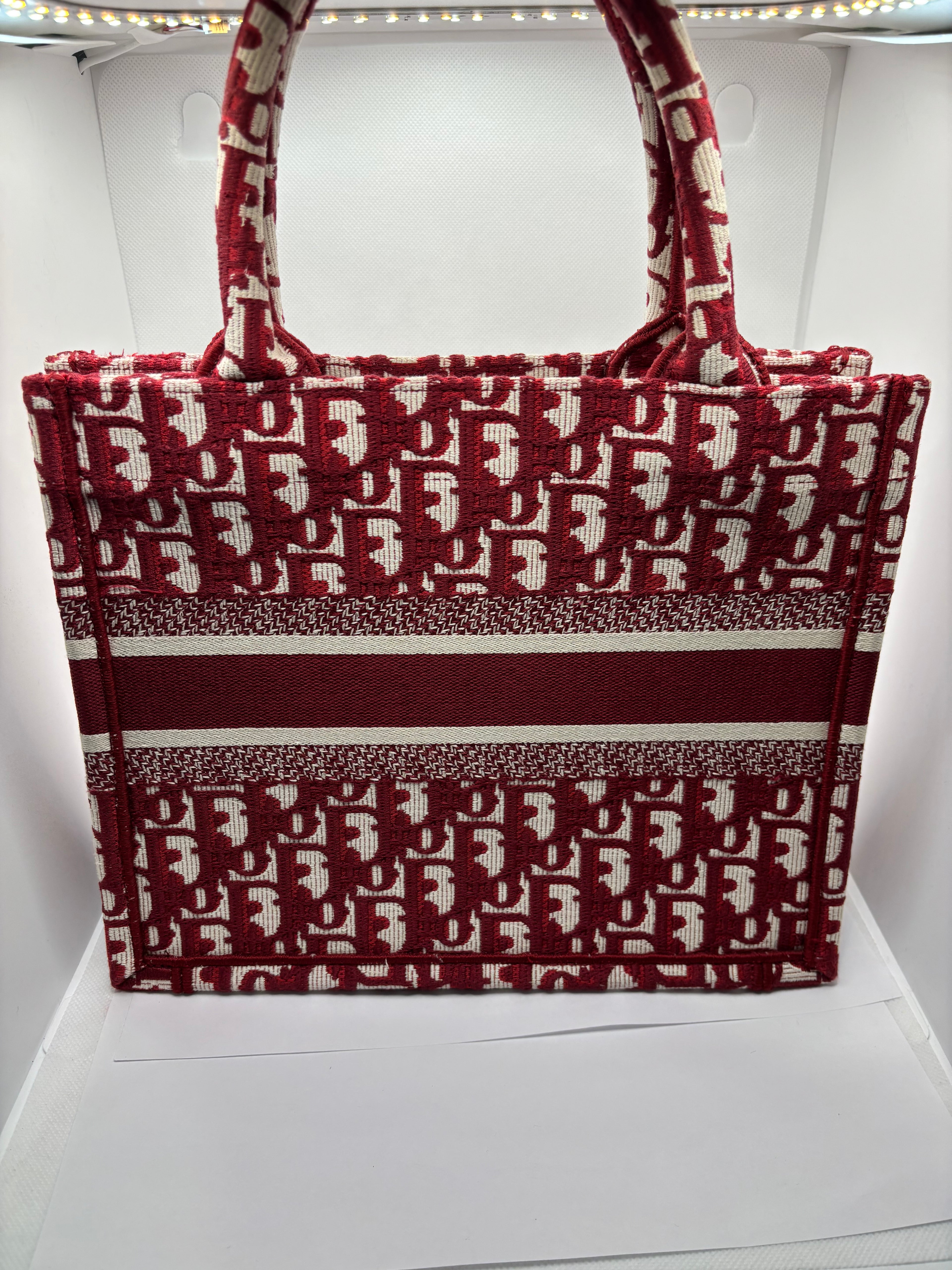 Christian Dior Small Book Tote Red Oblique Canvas