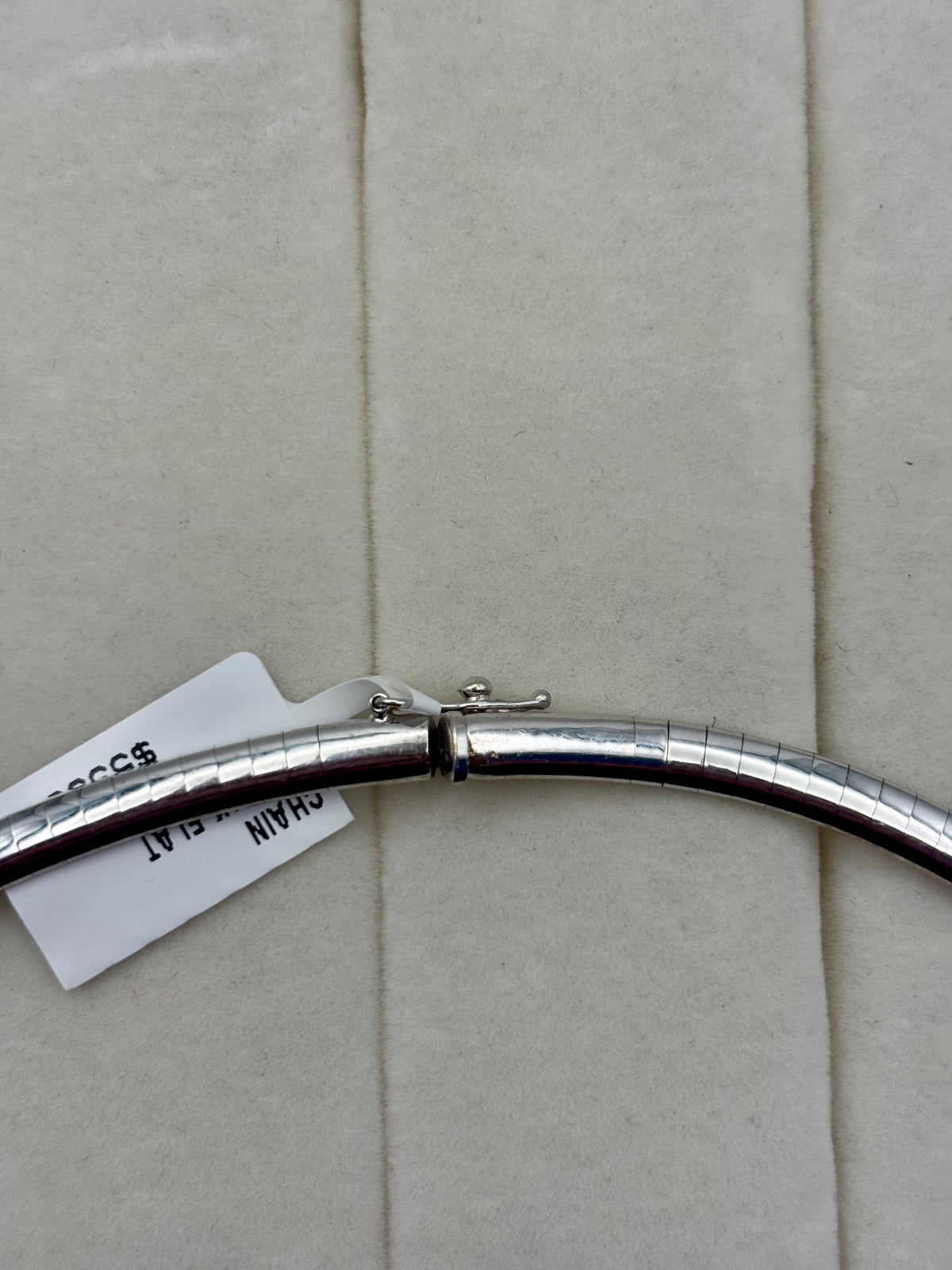 14k White Gold Flat Omega Collar Chain