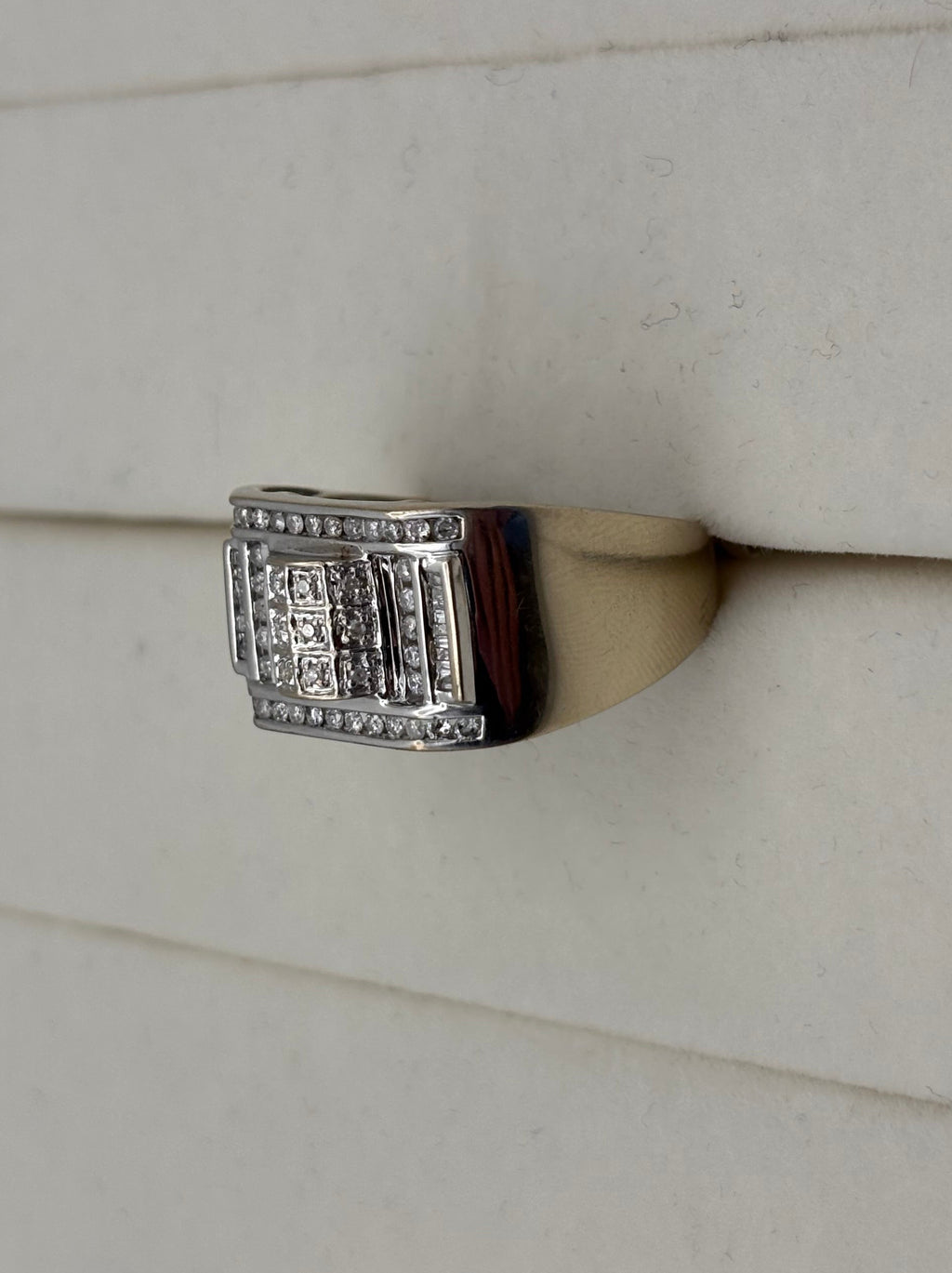14K White Gold Diamond Statement Ring