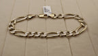14k Yellow Gold Mens Figaro Link Bracelet
