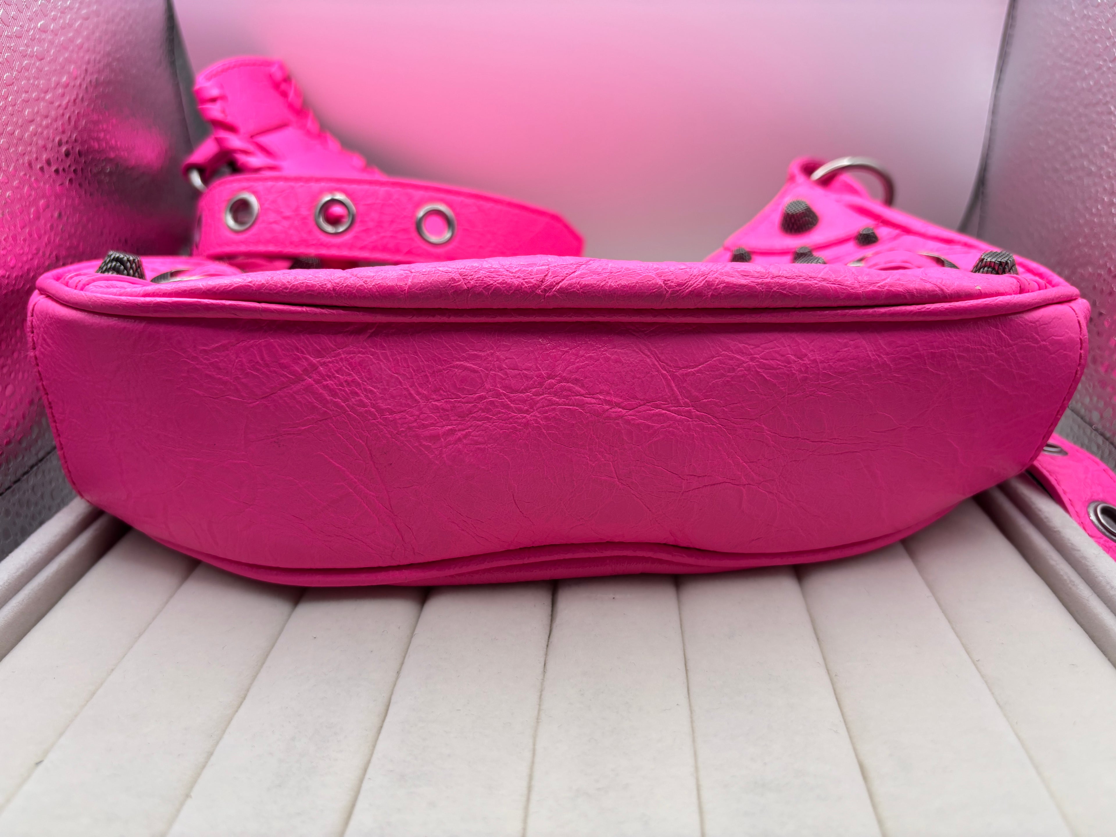 Balenciaga Le Cagole XS Shoulder Bag in Hot Pink Arena Lambskin
