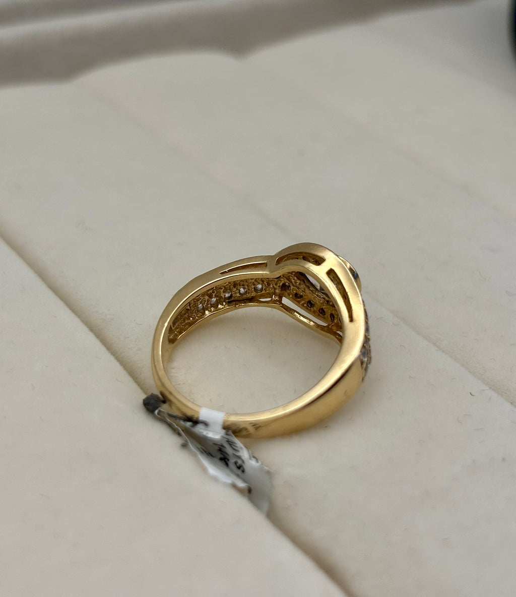 14k Yellow Gold Pear Cut Halo Ring