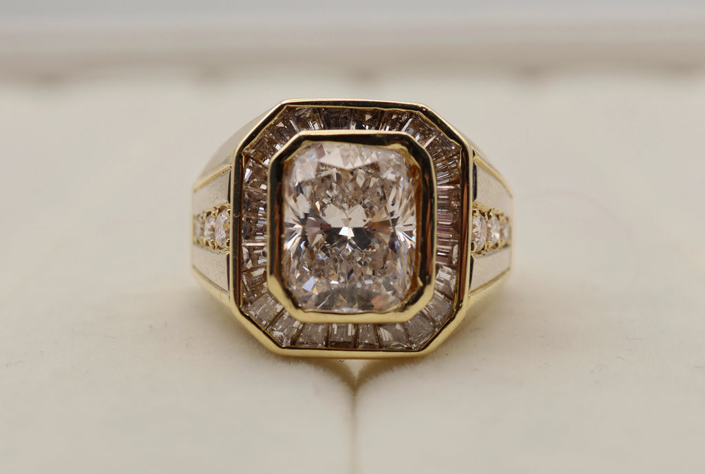 18k Yellow Gold Cushion Lab Diamond Halo Ring