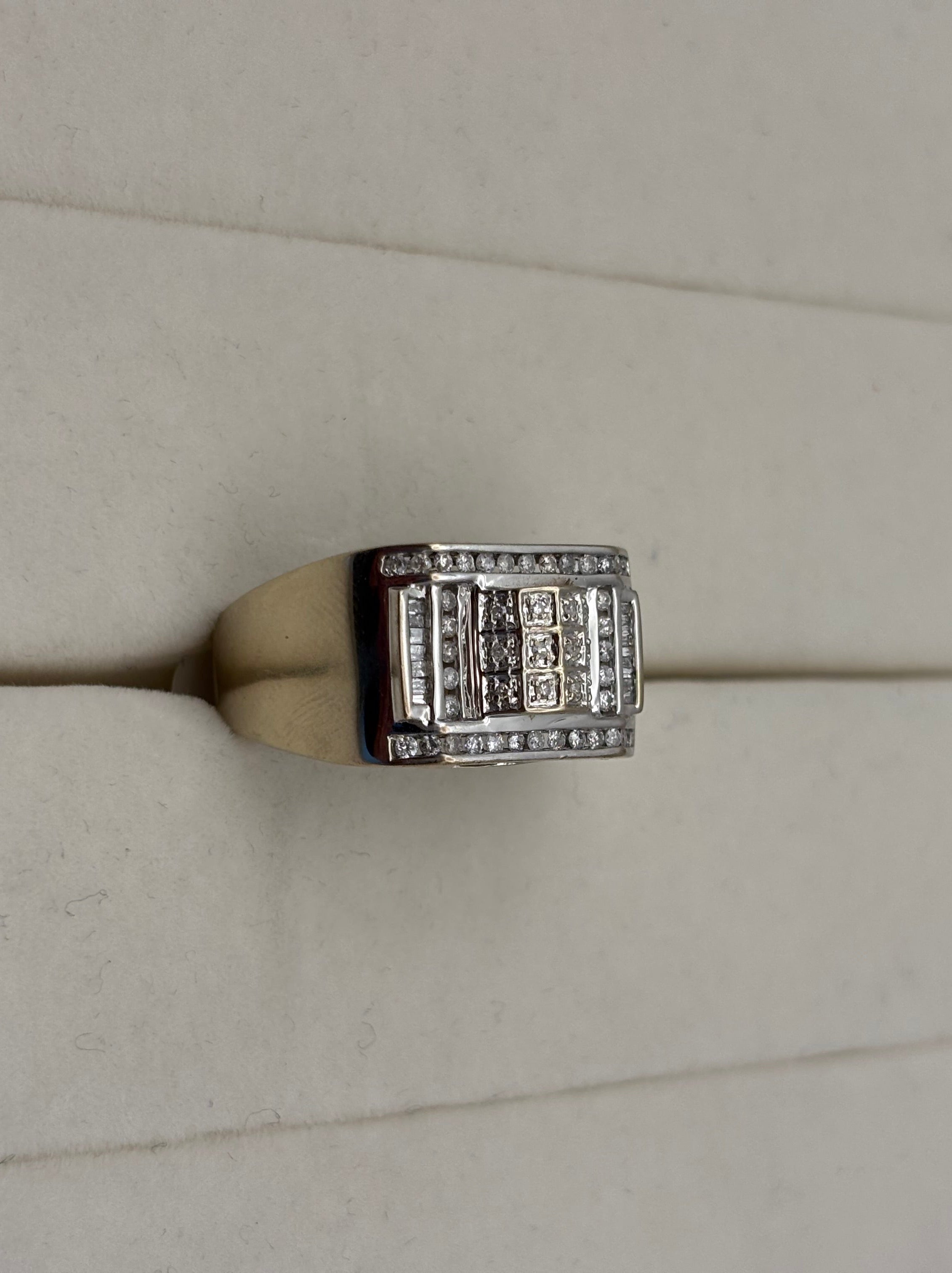 14K White Gold Diamond Statement Ring