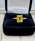 14k Yellow Gold Emerald Cut Gold Topaz Solitaire Ring