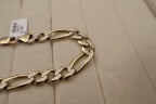 14k Yellow Gold Mens Figaro Link Bracelet