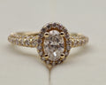 14k Yellow Gold Oval Diamond Halo Ring