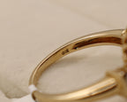 14k Yellow Gold Oval Purple Gemstone and Diamond Ring
