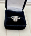 14k White Gold Radiant Cut Lab Grown Diamond Halo Ring