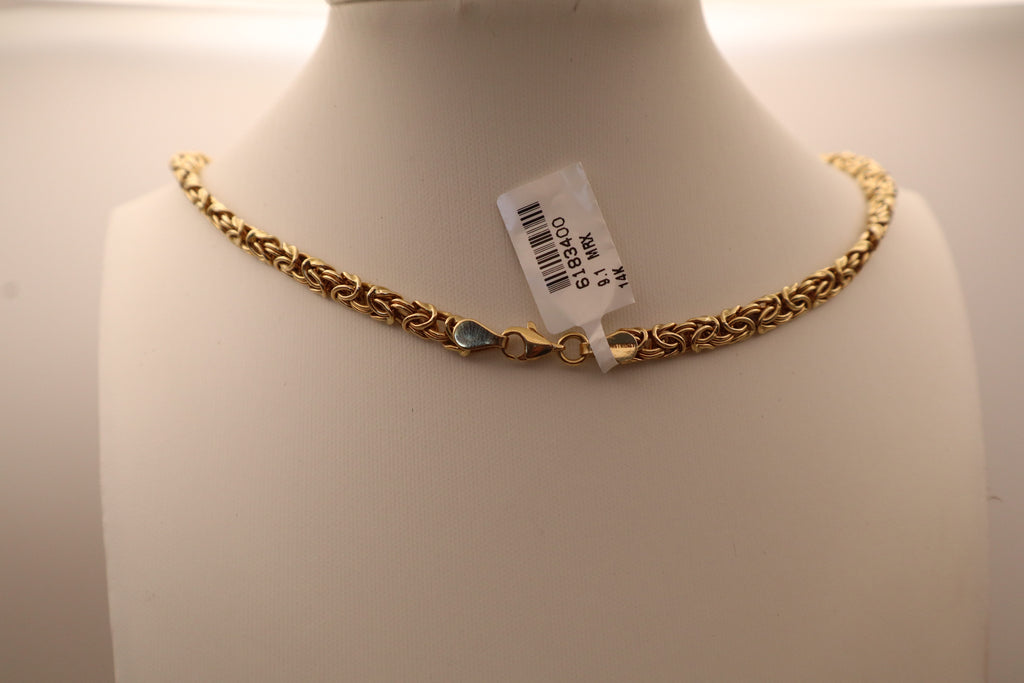 14k Yellow Gold Byzantine Chain