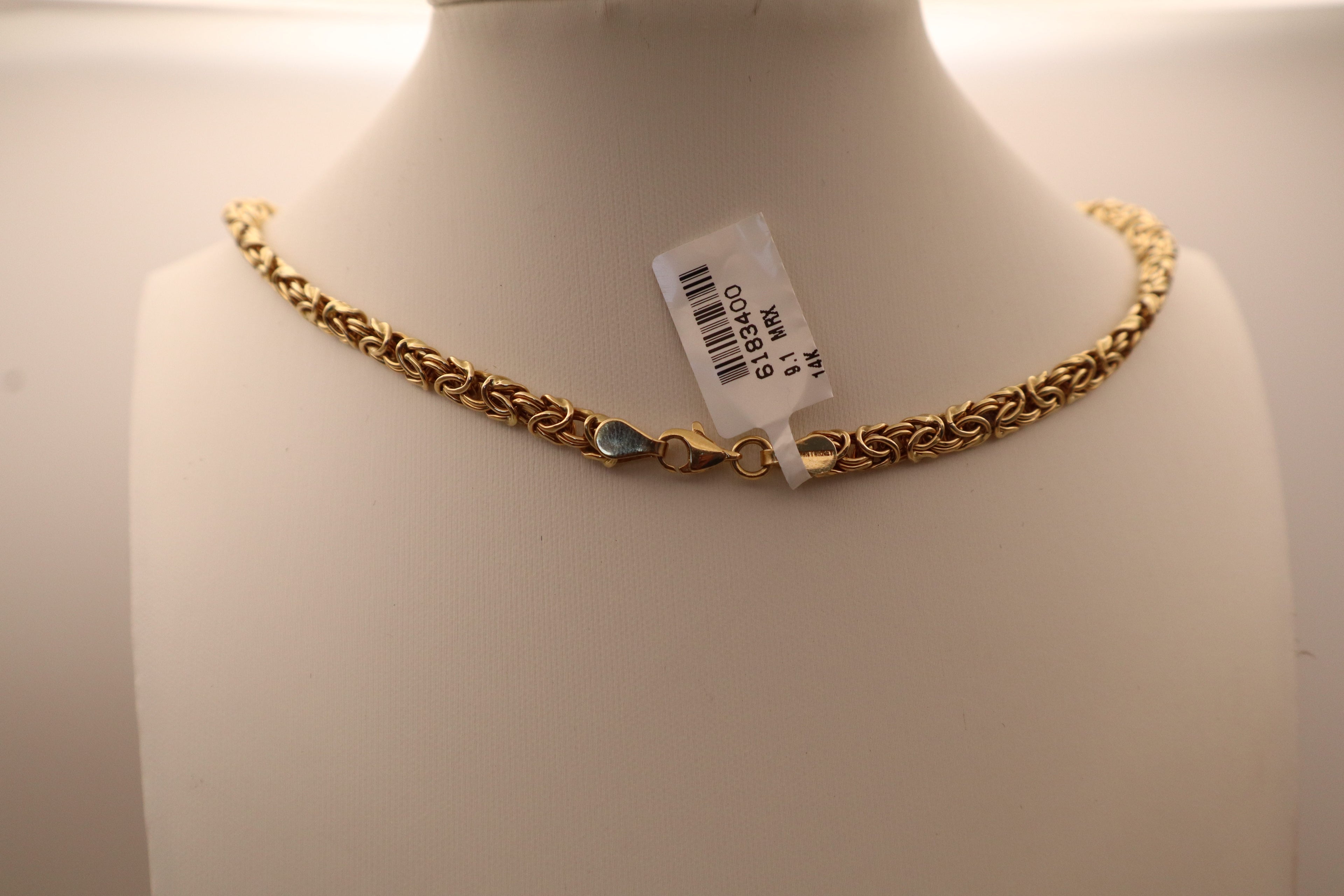 14k Yellow Gold Byzantine Chain