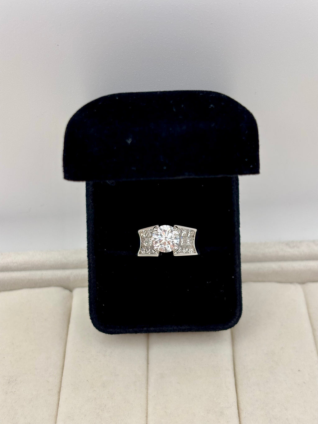 14k White Gold Lab Grown Diamond Cathedral Ring