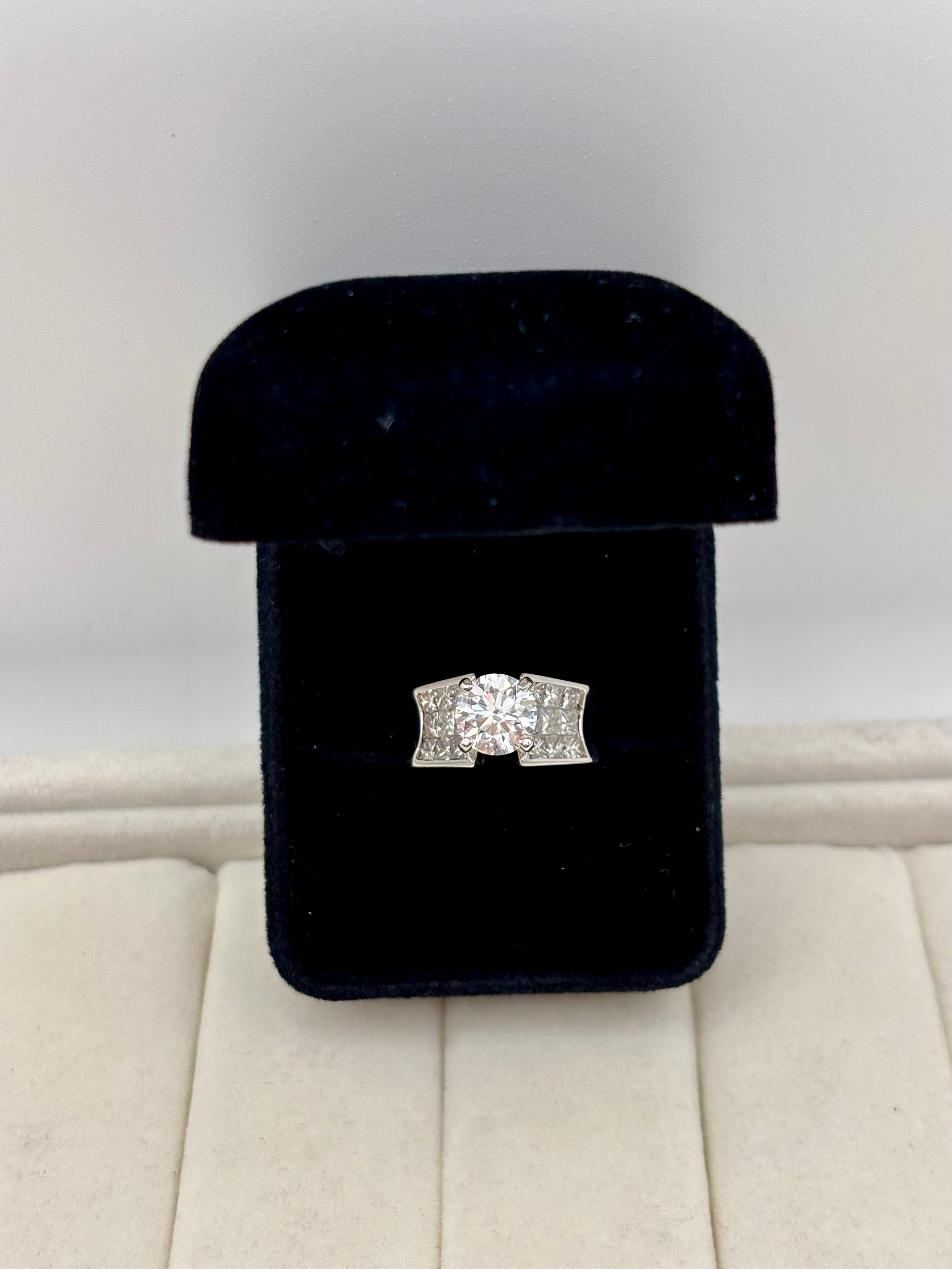14k White Gold Lab Grown Diamond Cathedral Ring