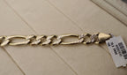 14k Yellow Gold Mens Figaro Link Bracelet