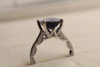 18k White Gold Oval Tanzanite and Diamond Ring