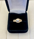 14k Yellow Gold Pear Cut Halo Ring