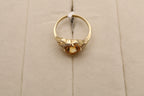 10k Yellow Gold Oval Yellow Gemstone and Diamond Ring