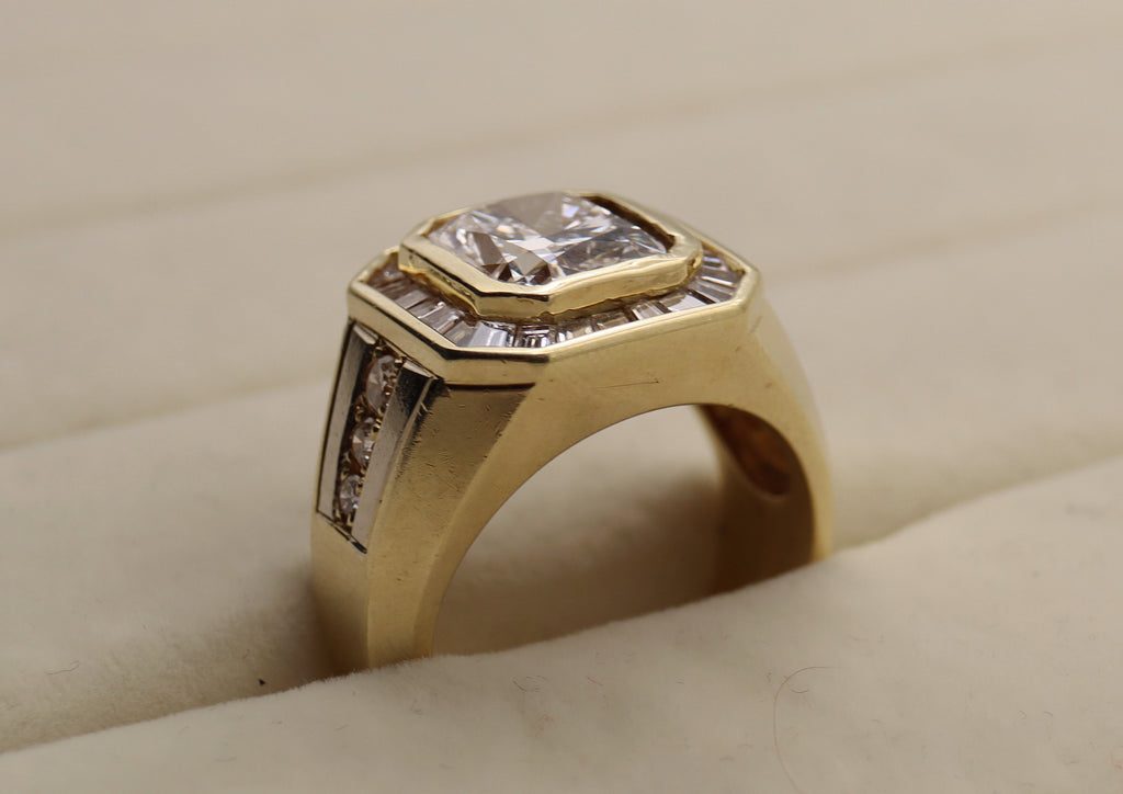 18k Yellow Gold Cushion Lab Diamond Halo Ring